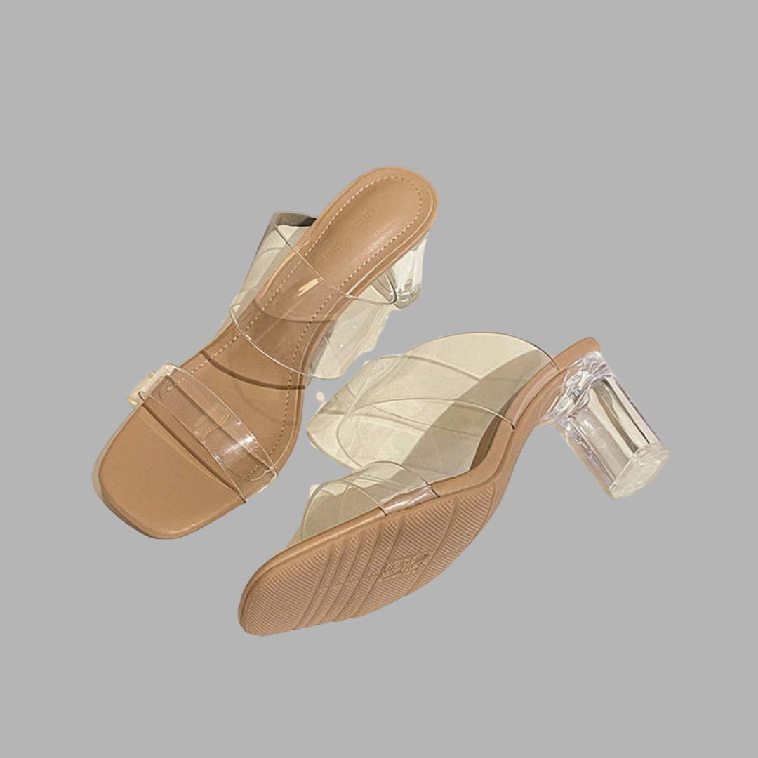 Branda | Transparente Chunky Heel Sandalen