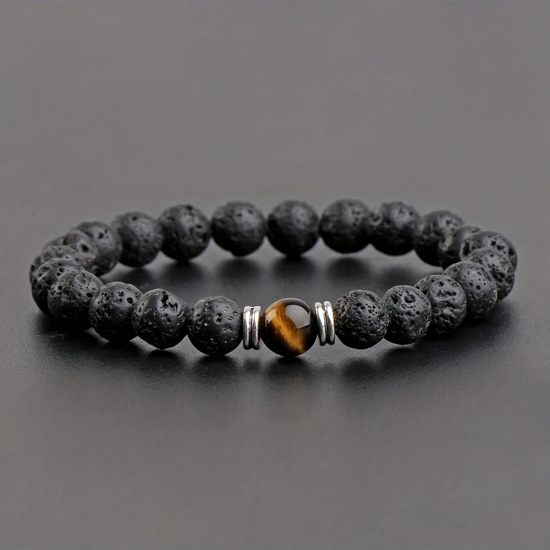 Benedikt | Tigerauge-Armband mit edlen Perlen
