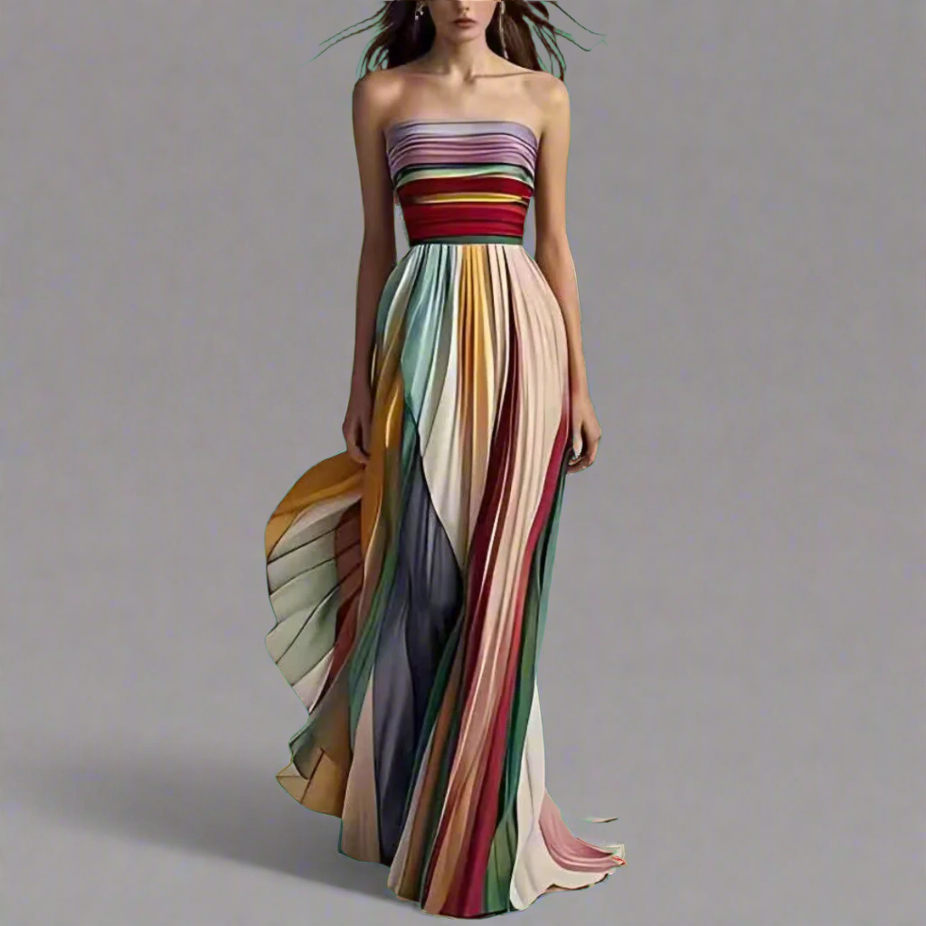 Cordula | Sexy Bandeau Maxikleid in Trendfarben