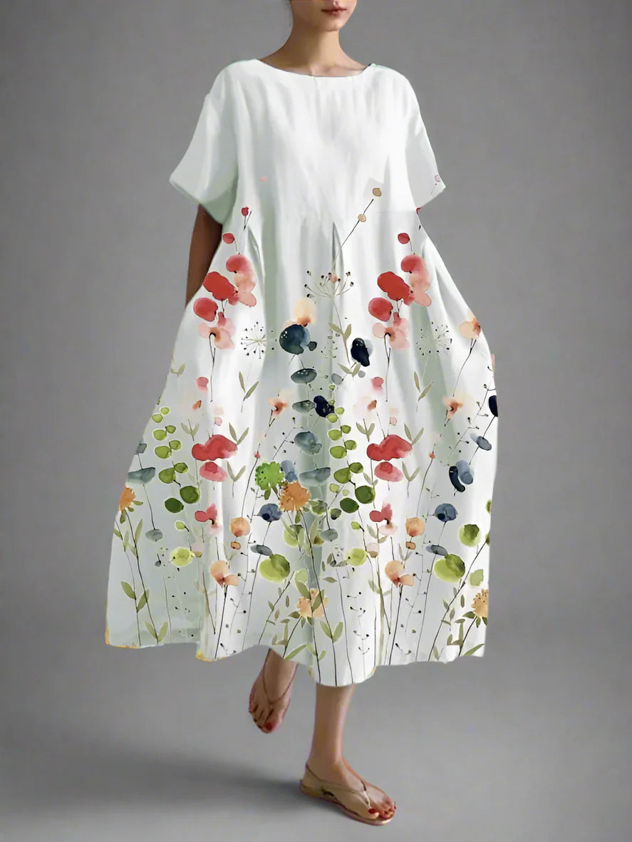 Urmelhild | Sommerkleid mit Blumenmuster und Bequemer Bewegungsfreiheit