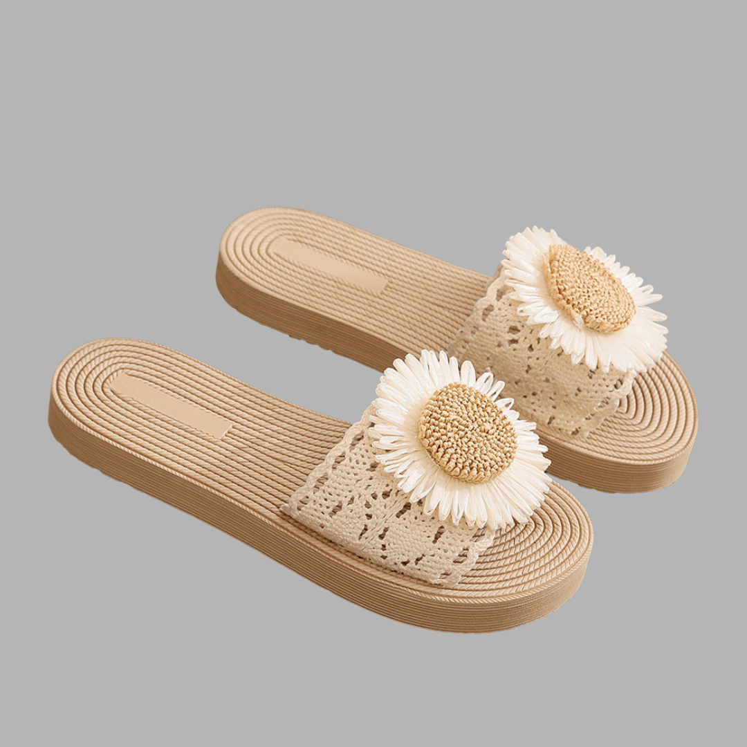 Cordula | Sonnenblumen Strohh Flip Flops