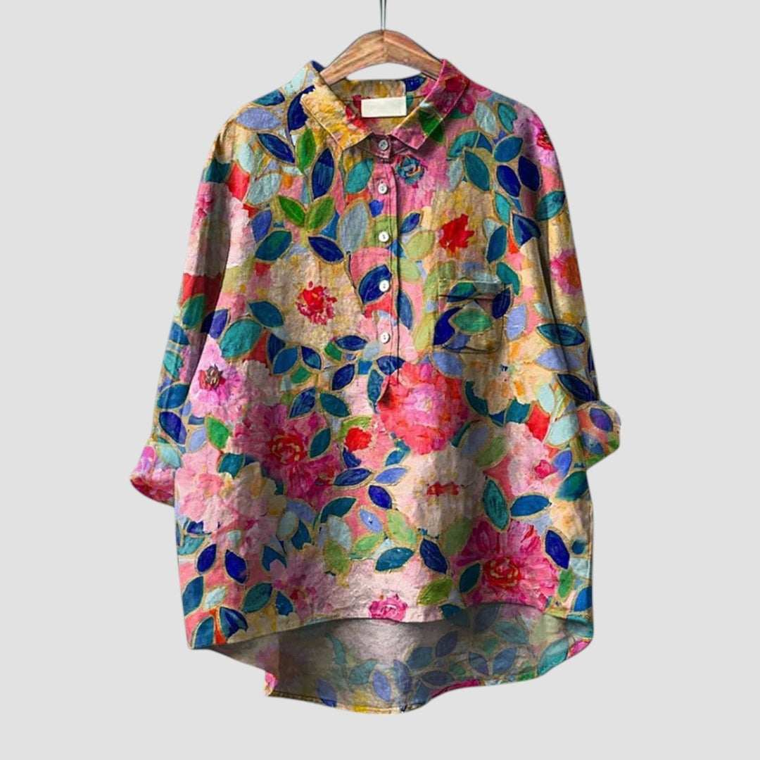 Birgit | Oversize-Bluse mit floralem Komfort