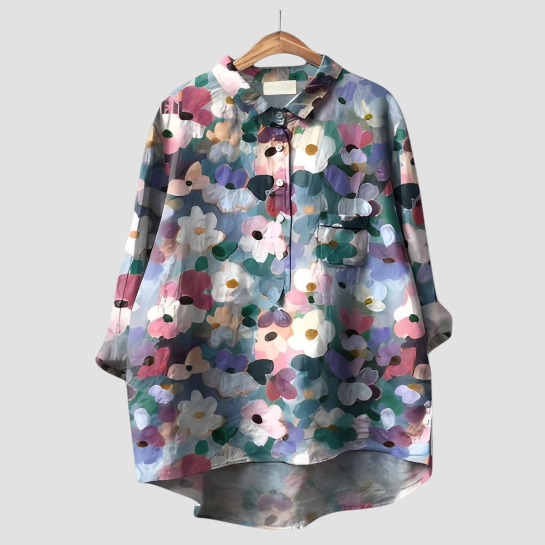 Olivia | Oversize-Bluse mit floralem Komfort