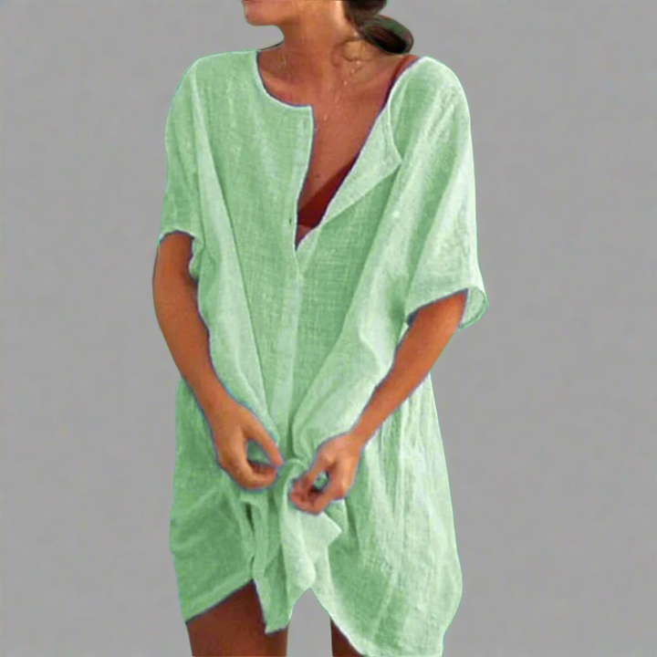 Thilda | Organisches Freizeitkleid aus Baumwoll-Leinen für entspannte Sommertage