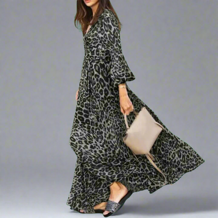 Crunhildis | Stylisches Leopard-Maxikleid