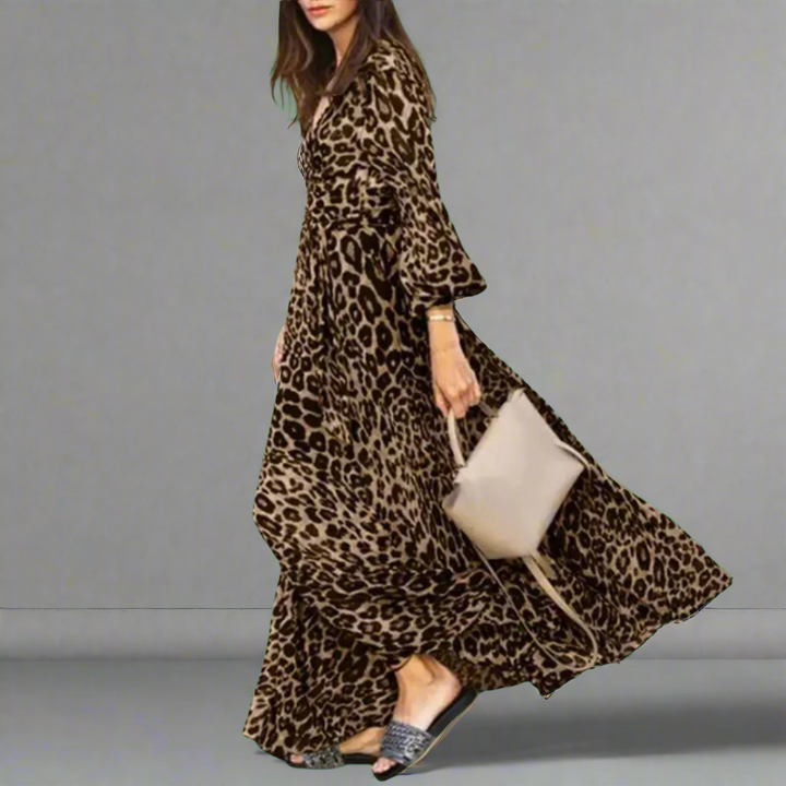 Crunhildis | Stylisches Leopard-Maxikleid