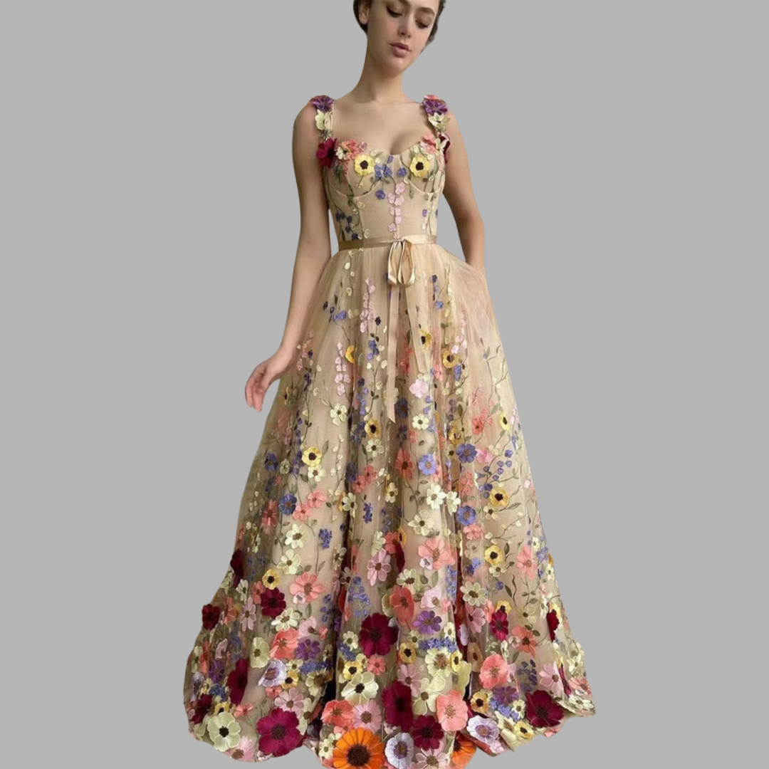 Anseltraud | Sommer Maxikleid mit Blumenmuster
