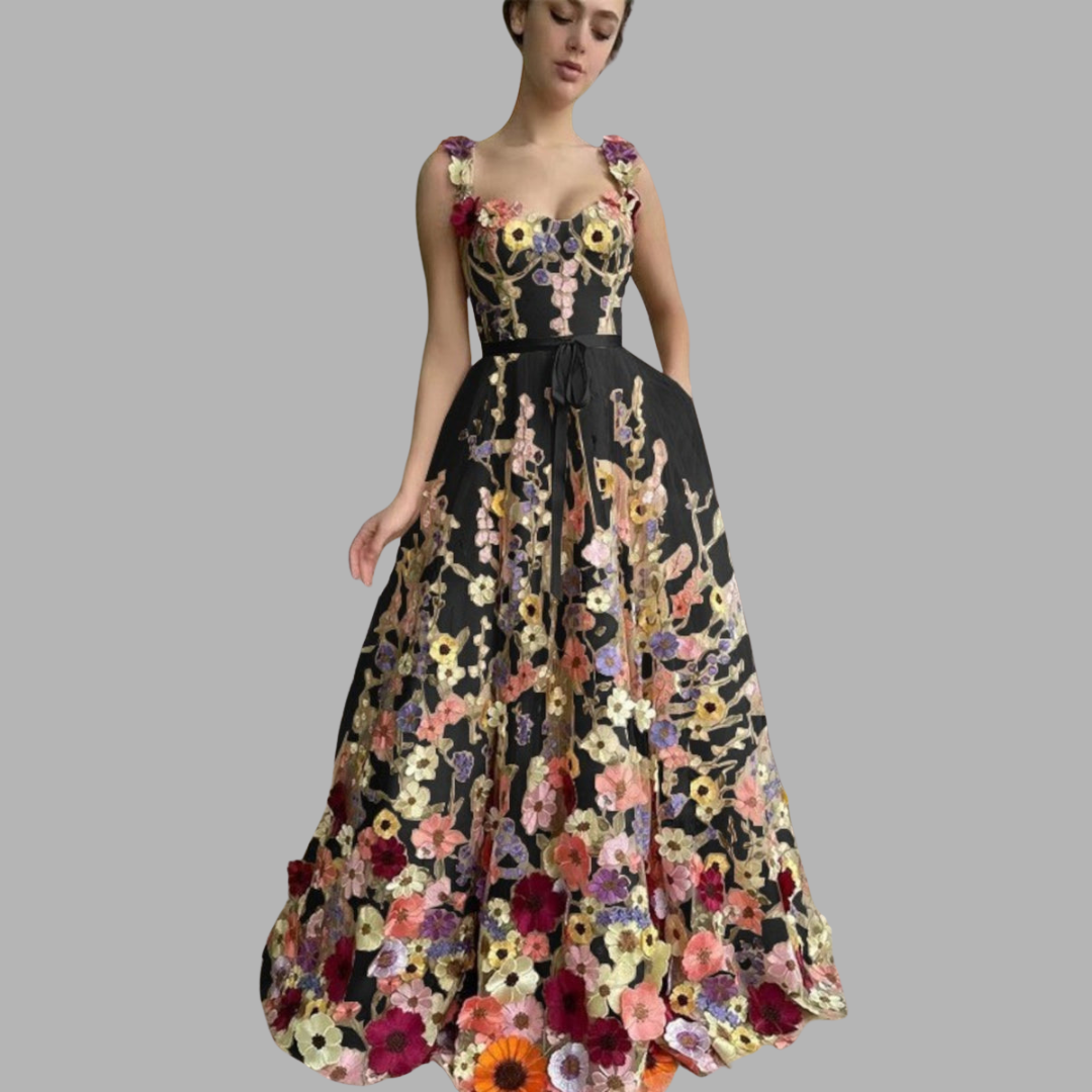 Anseltraud | Sommer Maxikleid mit Blumenmuster