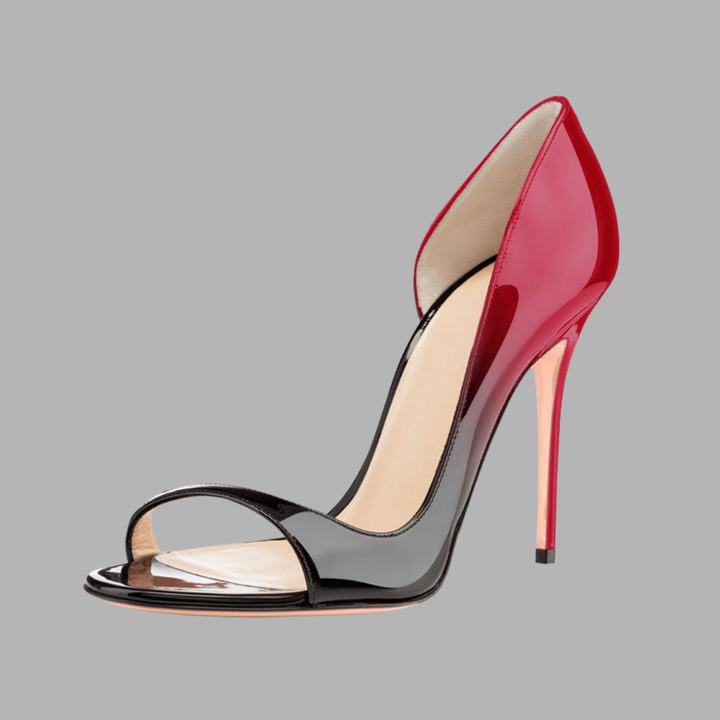 Roselotte | Schwarze Stiletto Sandalen mit Cut-Outs