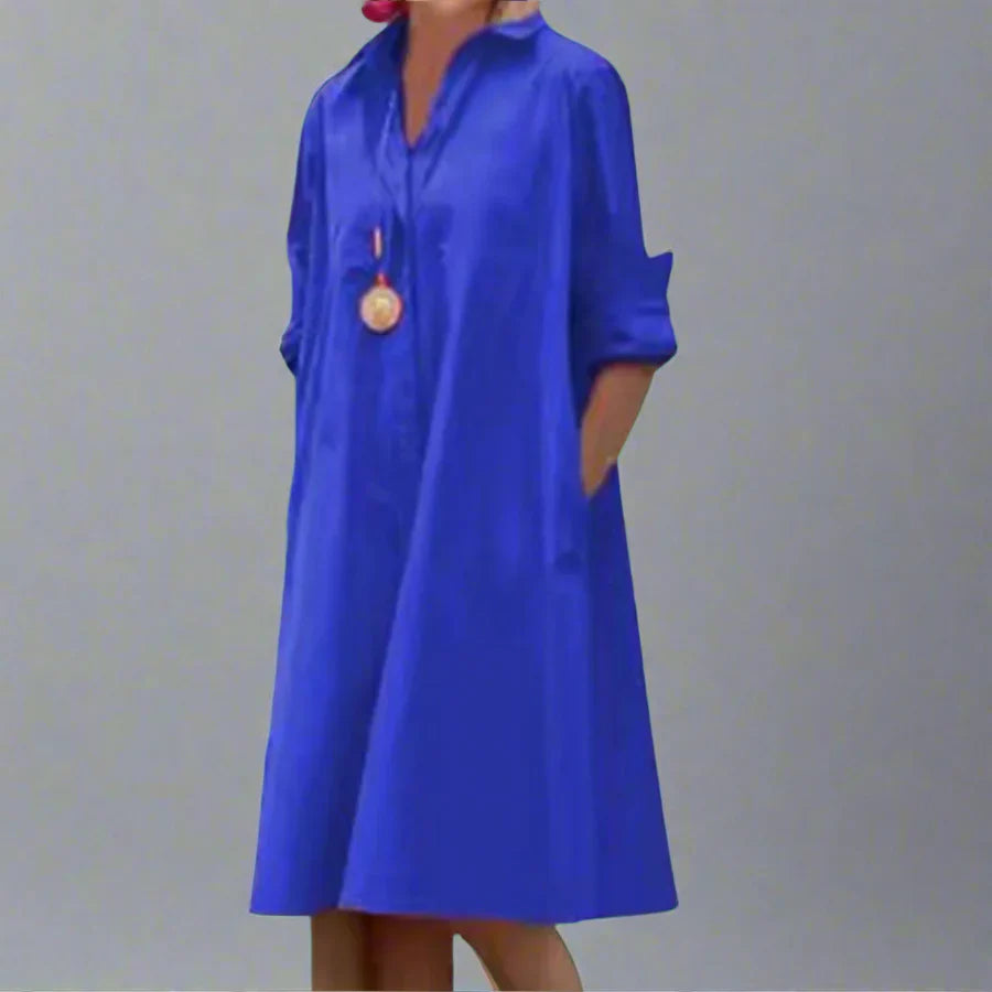 Christiana | Elegantes Langarmkleid mit Tasche