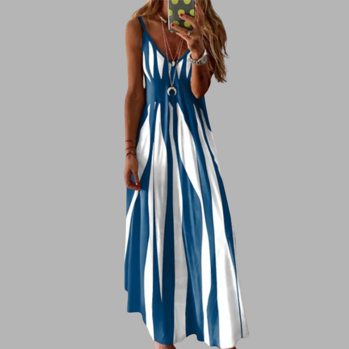 Annika | Ärmelloses Maxikleid mit Streifen