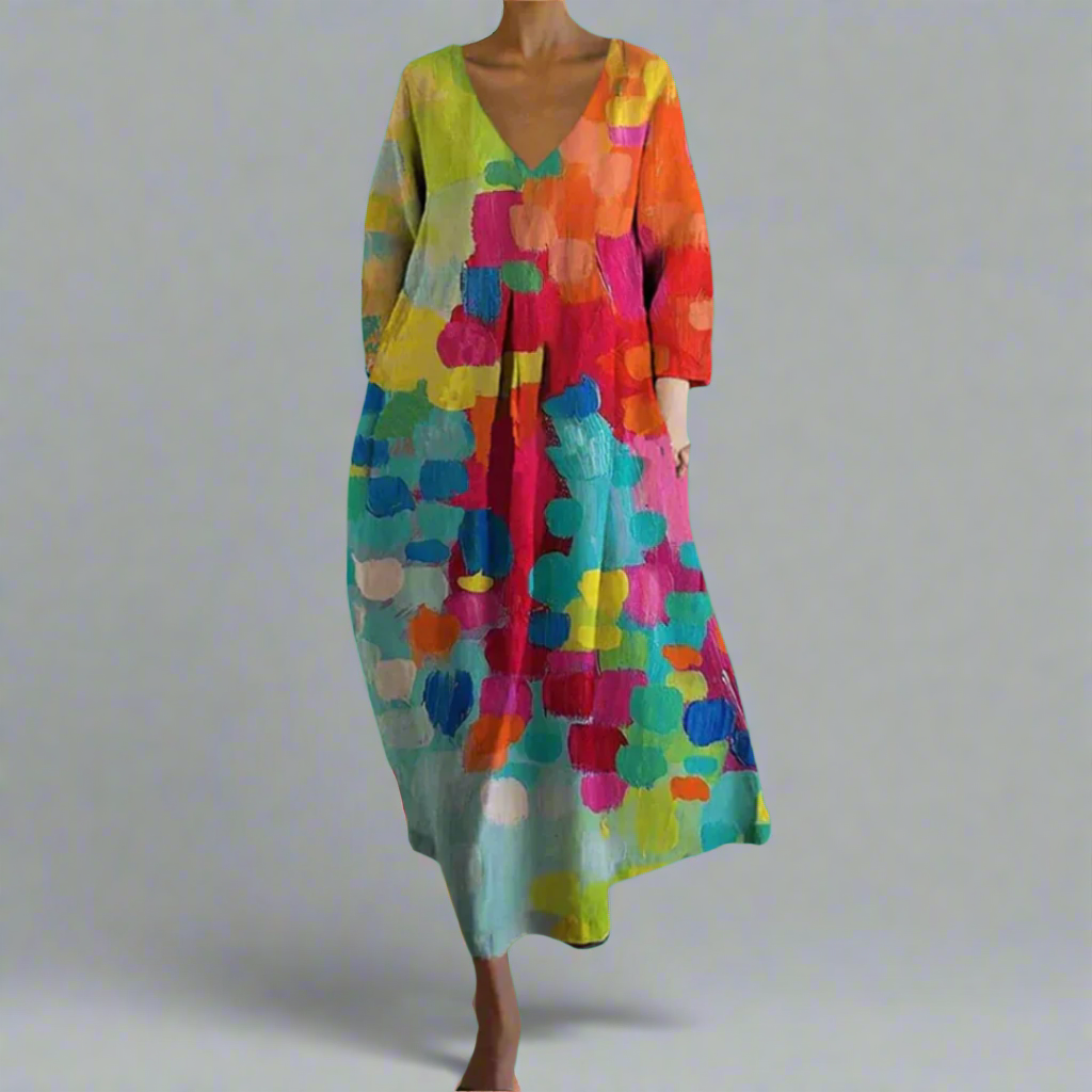 Renate | Elegantes V-Ausschnitt Kleid