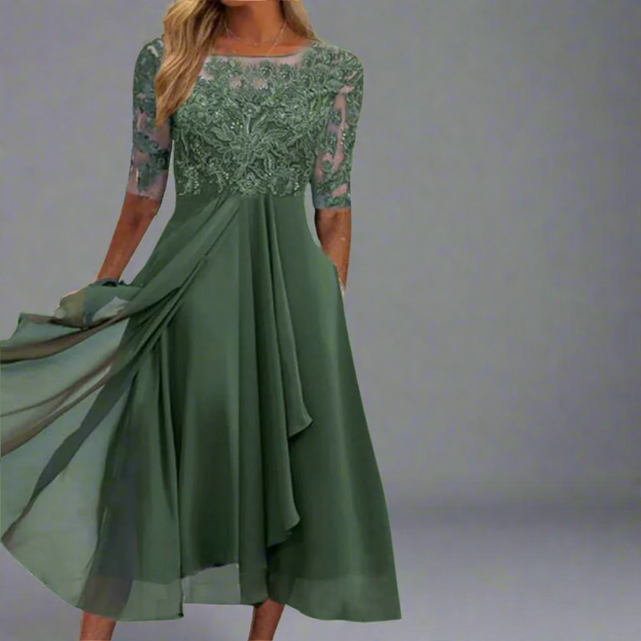 Elisa | Elegantes Midikleid mit Spitze