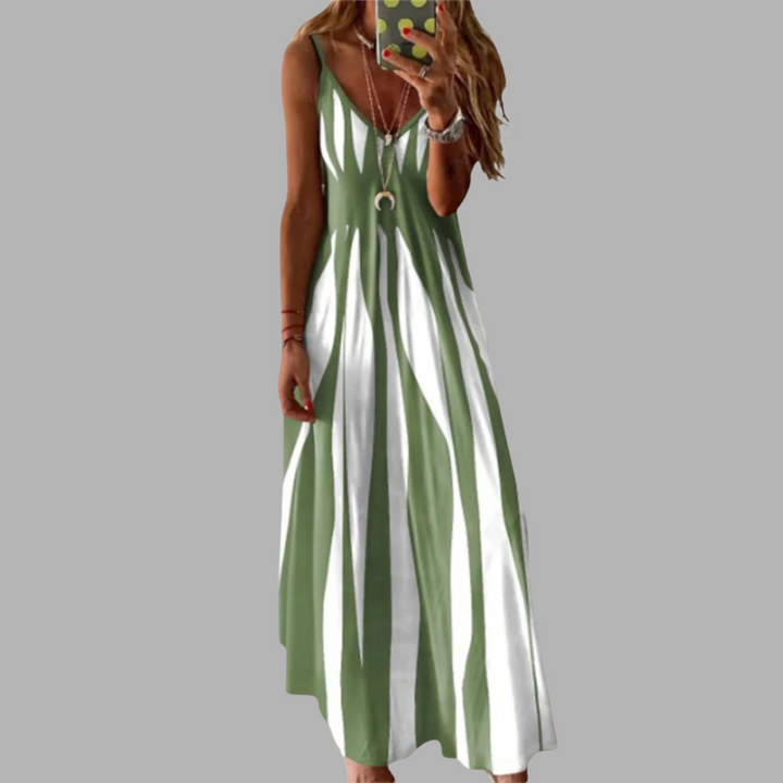 Annika | Ärmelloses Maxikleid mit Streifen