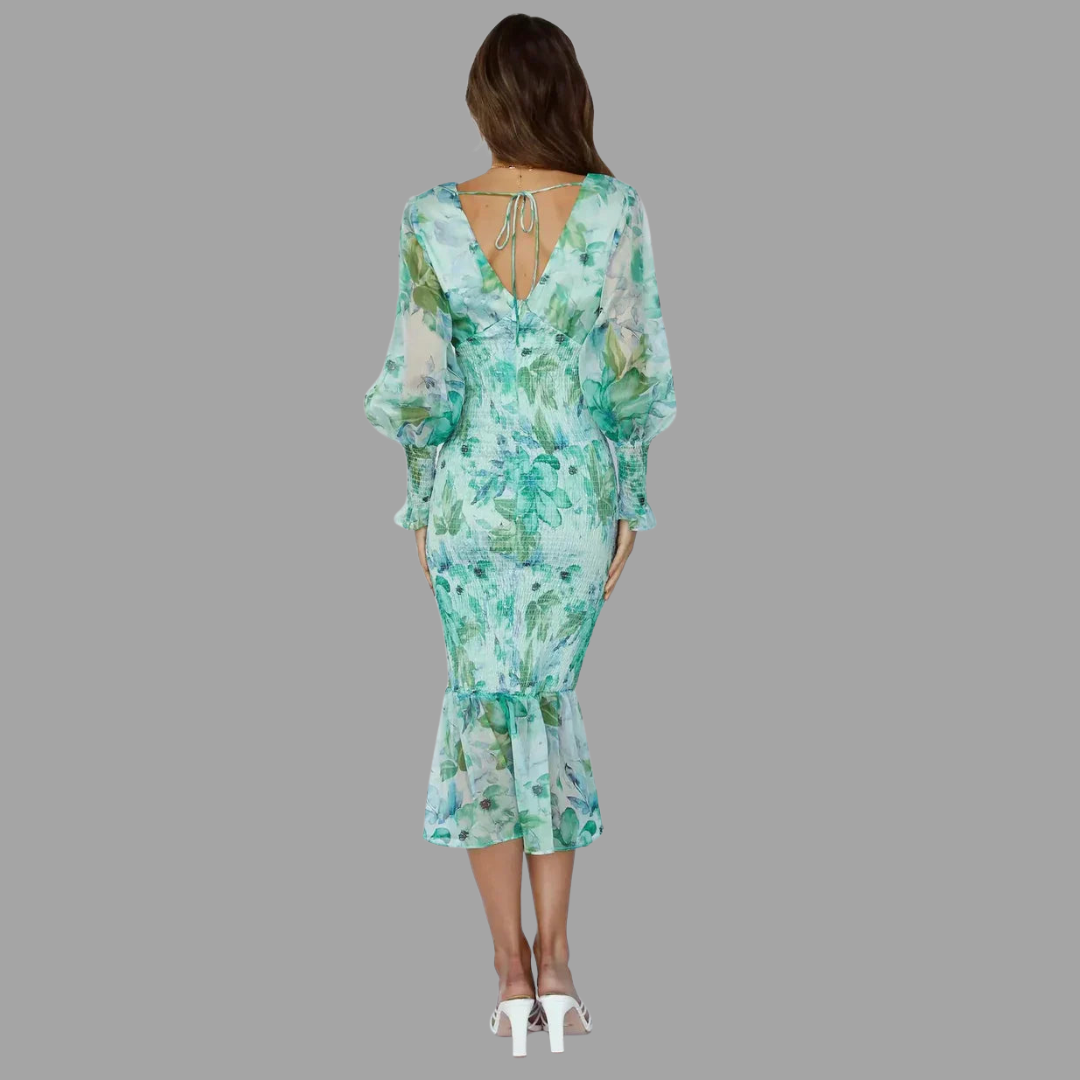 Doretta | Elegantes Maxikleid mit Blumenmuster