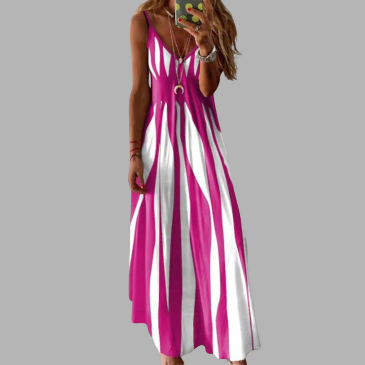 Annika | Ärmelloses Maxikleid mit Streifen