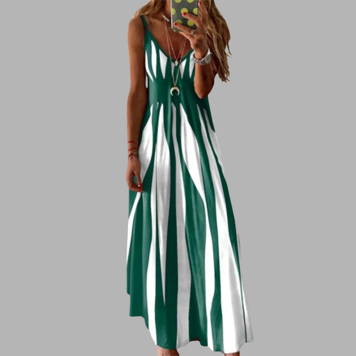 Annika | Ärmelloses Maxikleid mit Streifen