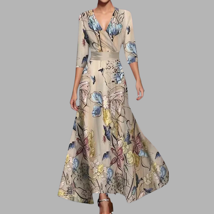 Nele | Bedrucktes Midikleid mit hoher Taille