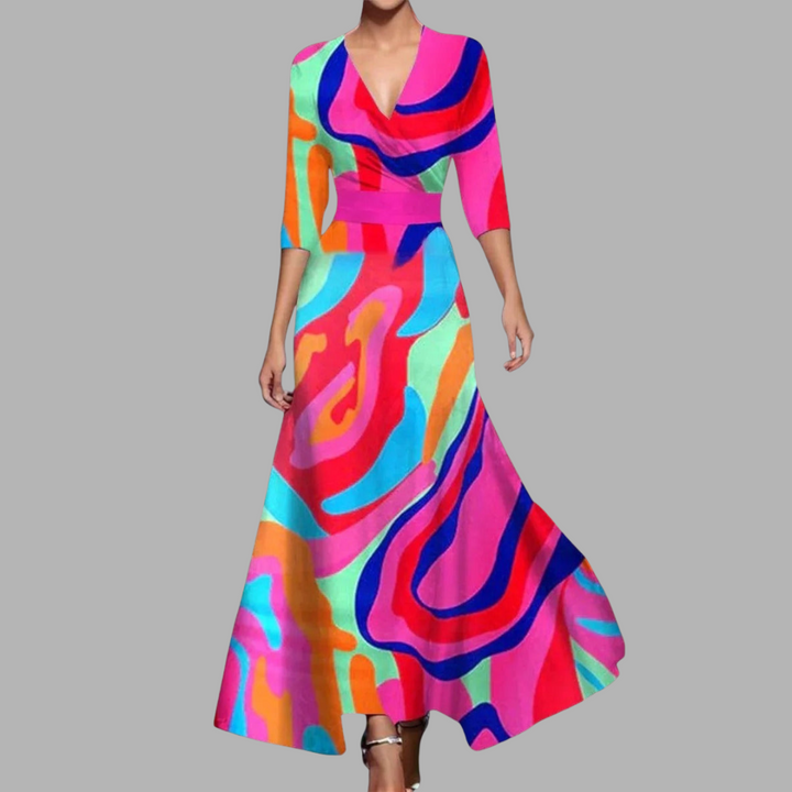 Nele | Bedrucktes Midikleid mit hoher Taille