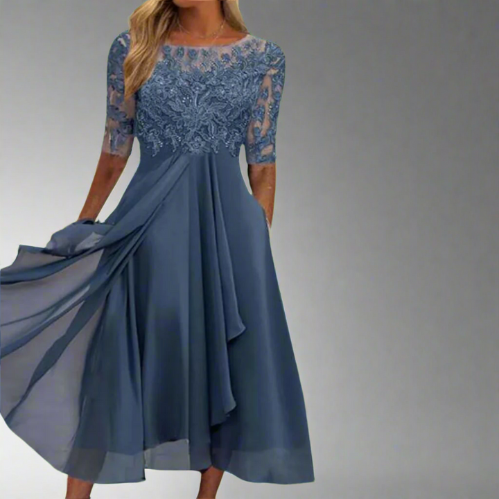 Elisa | Elegantes Midikleid mit Spitze
