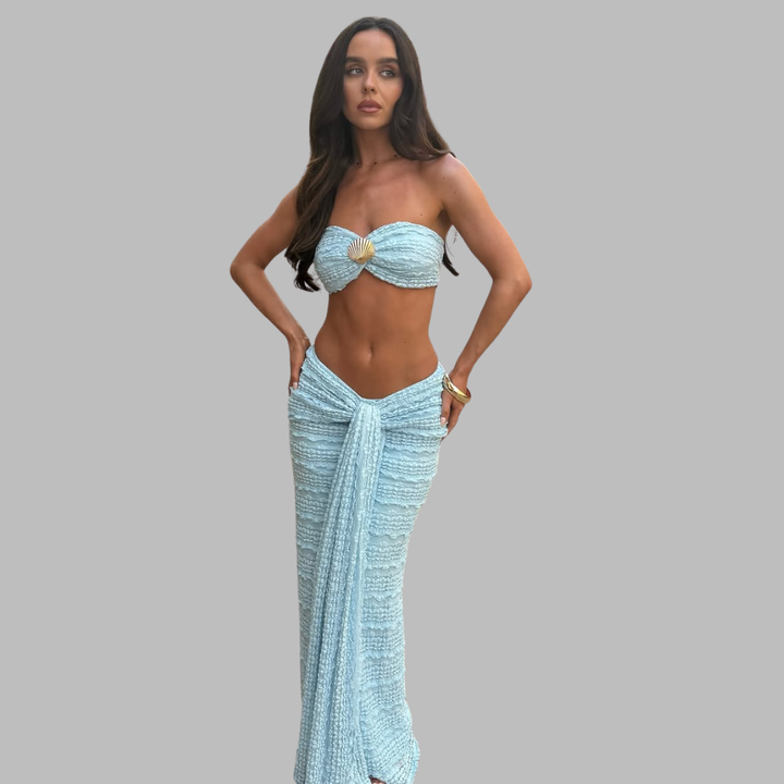Oswina | Sandshell Maxi Set für elegante Sommerlooks