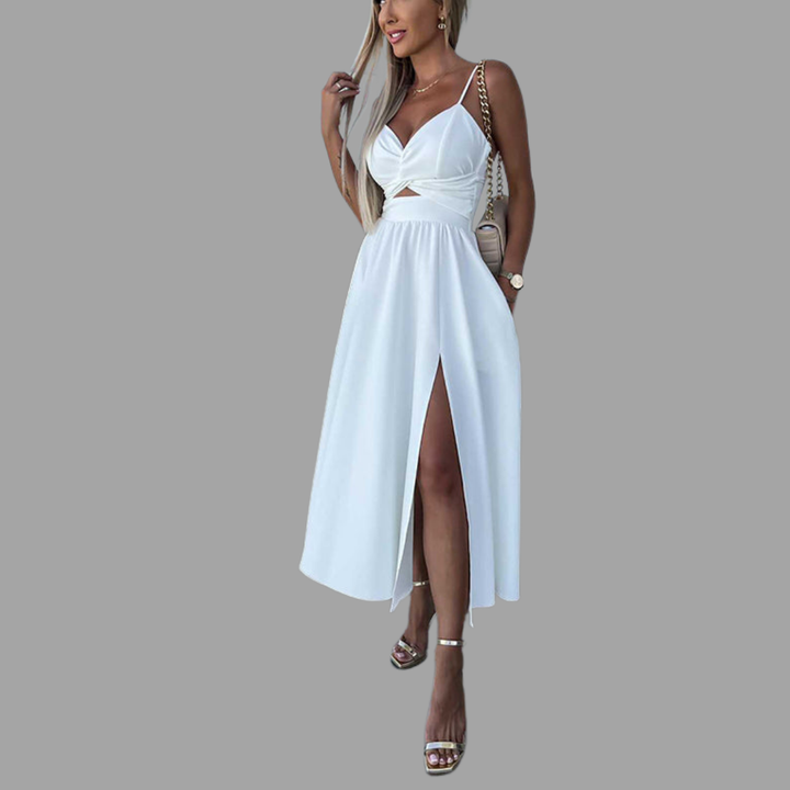 Patrizia | Midi-Kleid mit Schlitz und femininer Passform