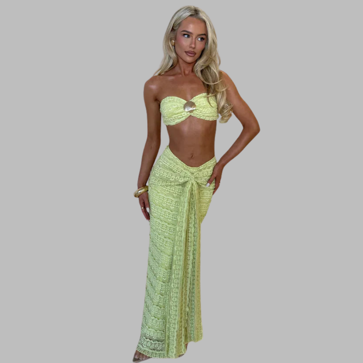 Oswina | Sandshell Maxi Set für elegante Sommerlooks