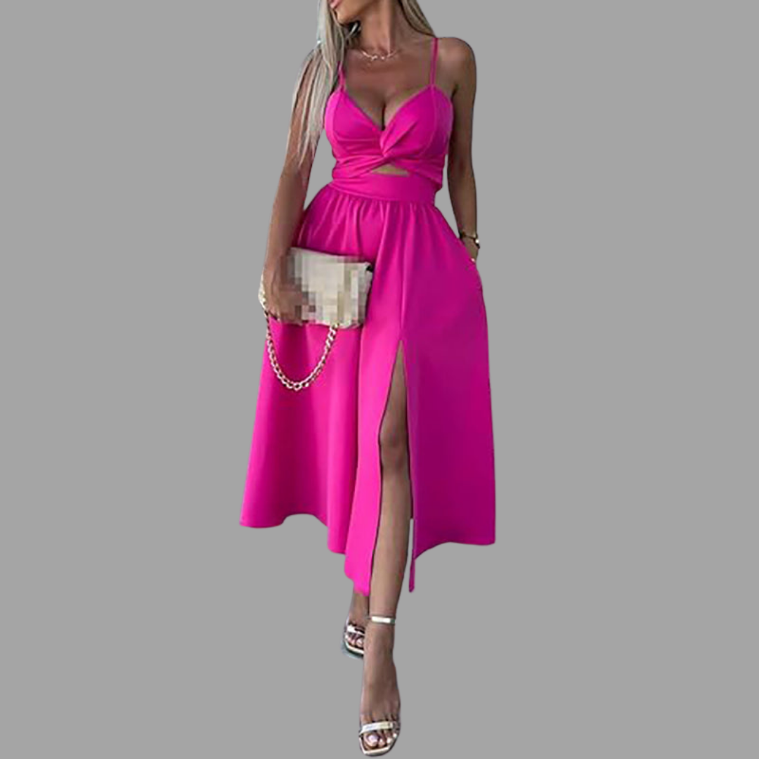 Patrizia | Midi-Kleid mit Schlitz und femininer Passform