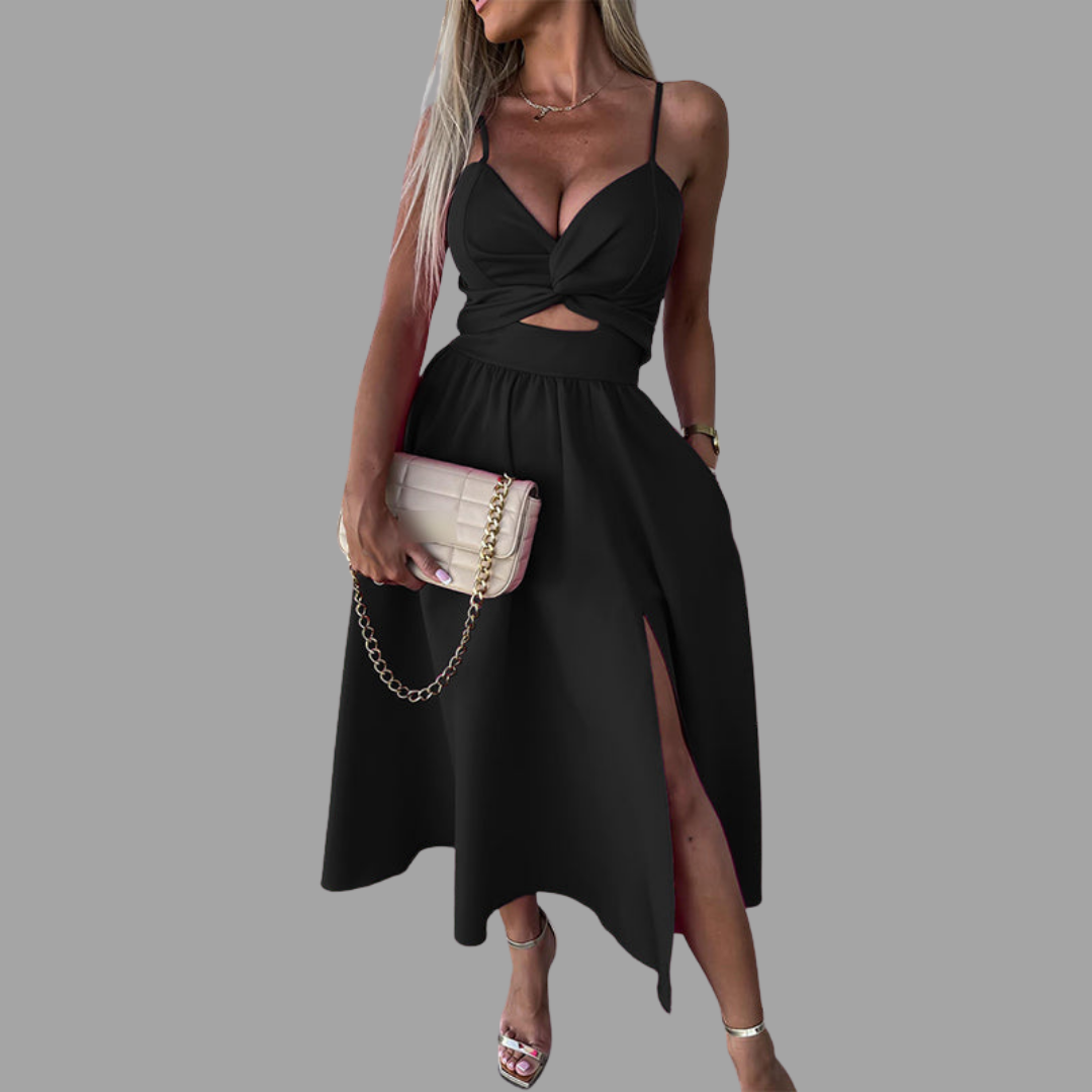 Patrizia | Midi-Kleid mit Schlitz und femininer Passform