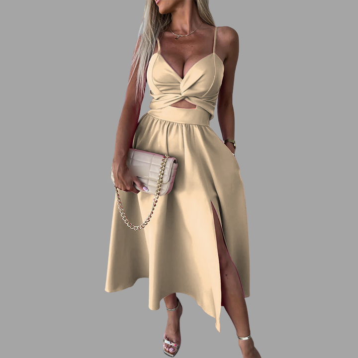 Patrizia | Midi-Kleid mit Schlitz und femininer Passform