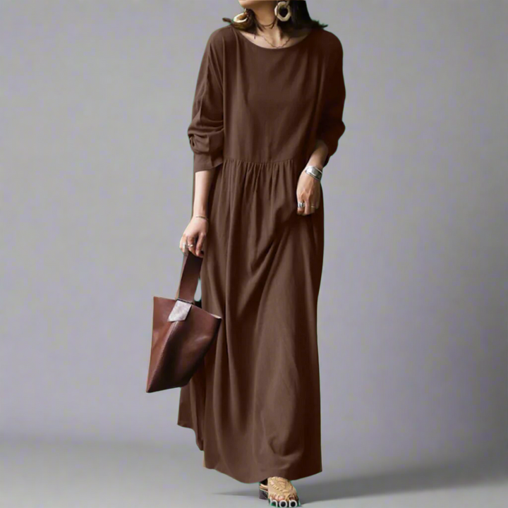Drelhild | Elegantes Vintage Maxikleid für den Herbst