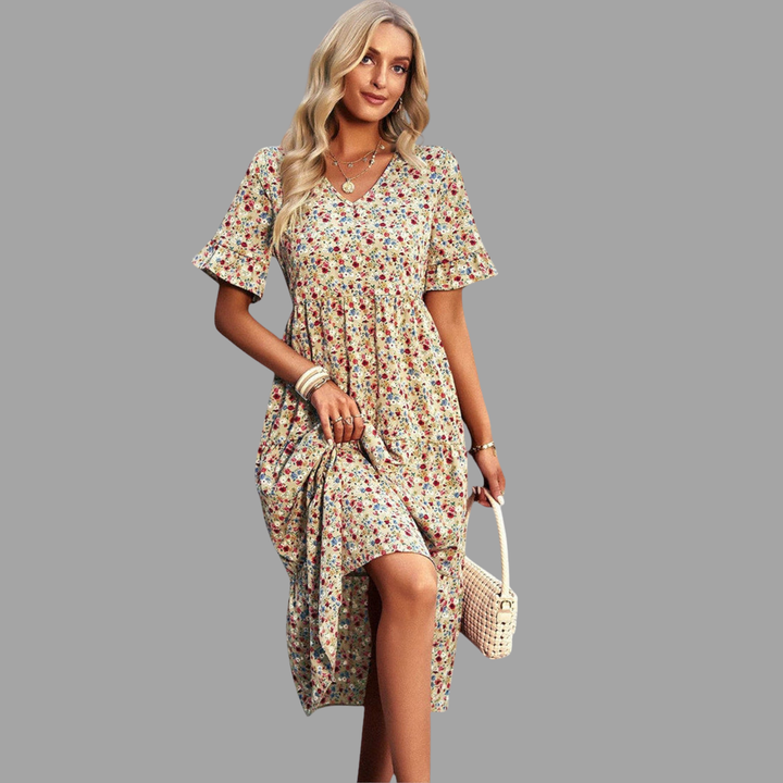 Nelli | Florales Sommer-Midi-Kleid mit leichtem Tragegefühl