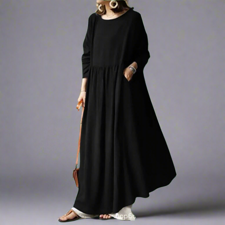 Drelhild | Elegantes Vintage Maxikleid für den Herbst