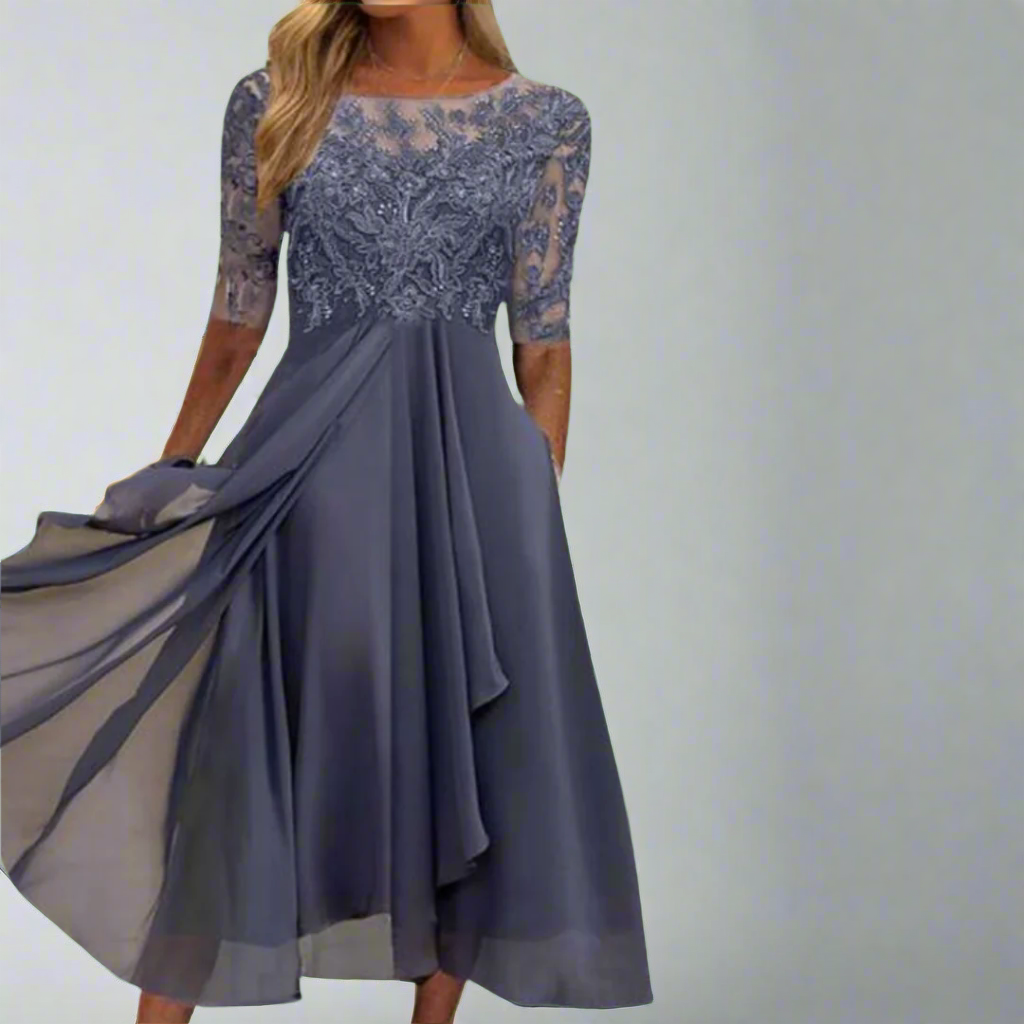 Elisa | Elegantes Midikleid mit Spitze