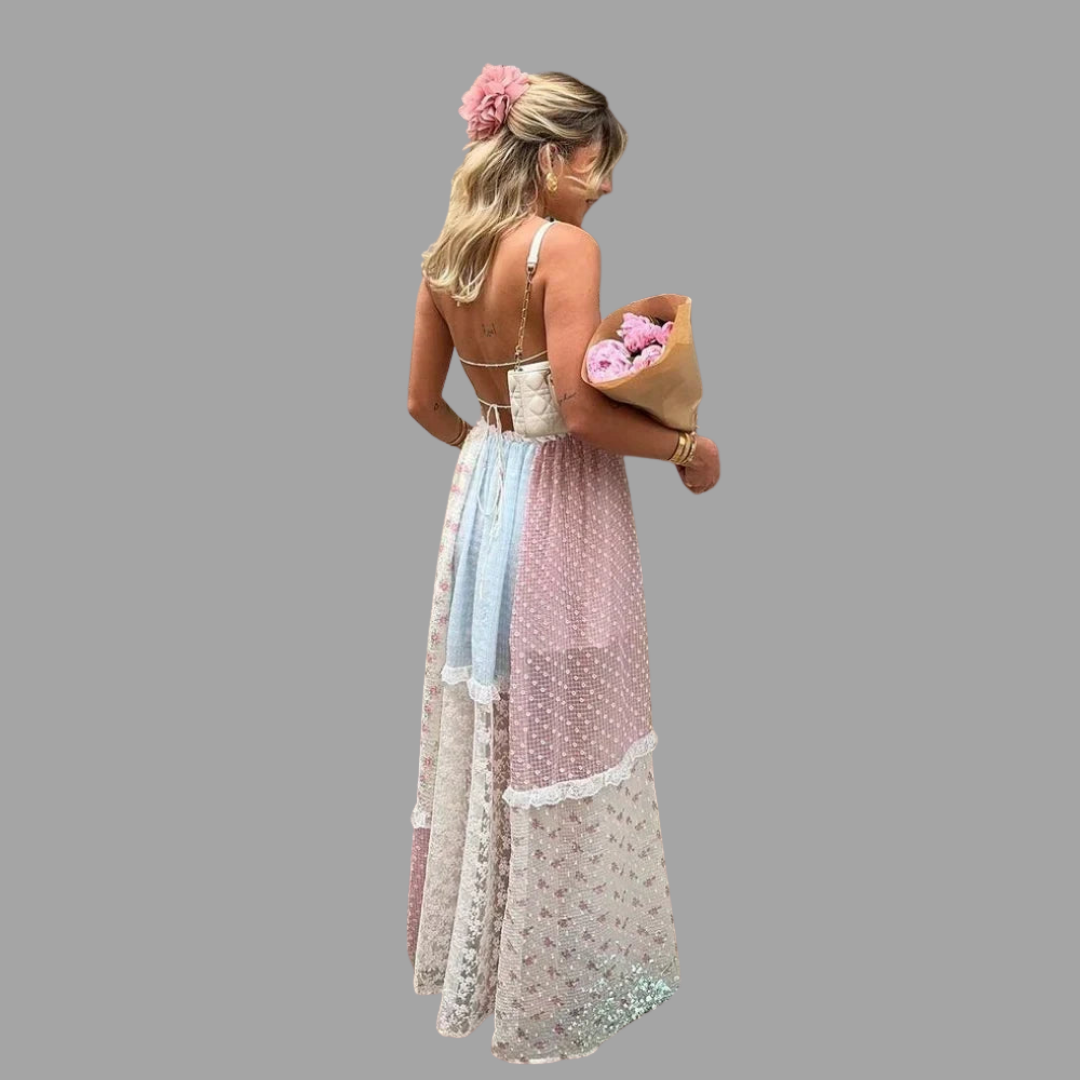Wendla | Strappy Patchwork Maxikleid mit sommerlicher Leichtigkeit