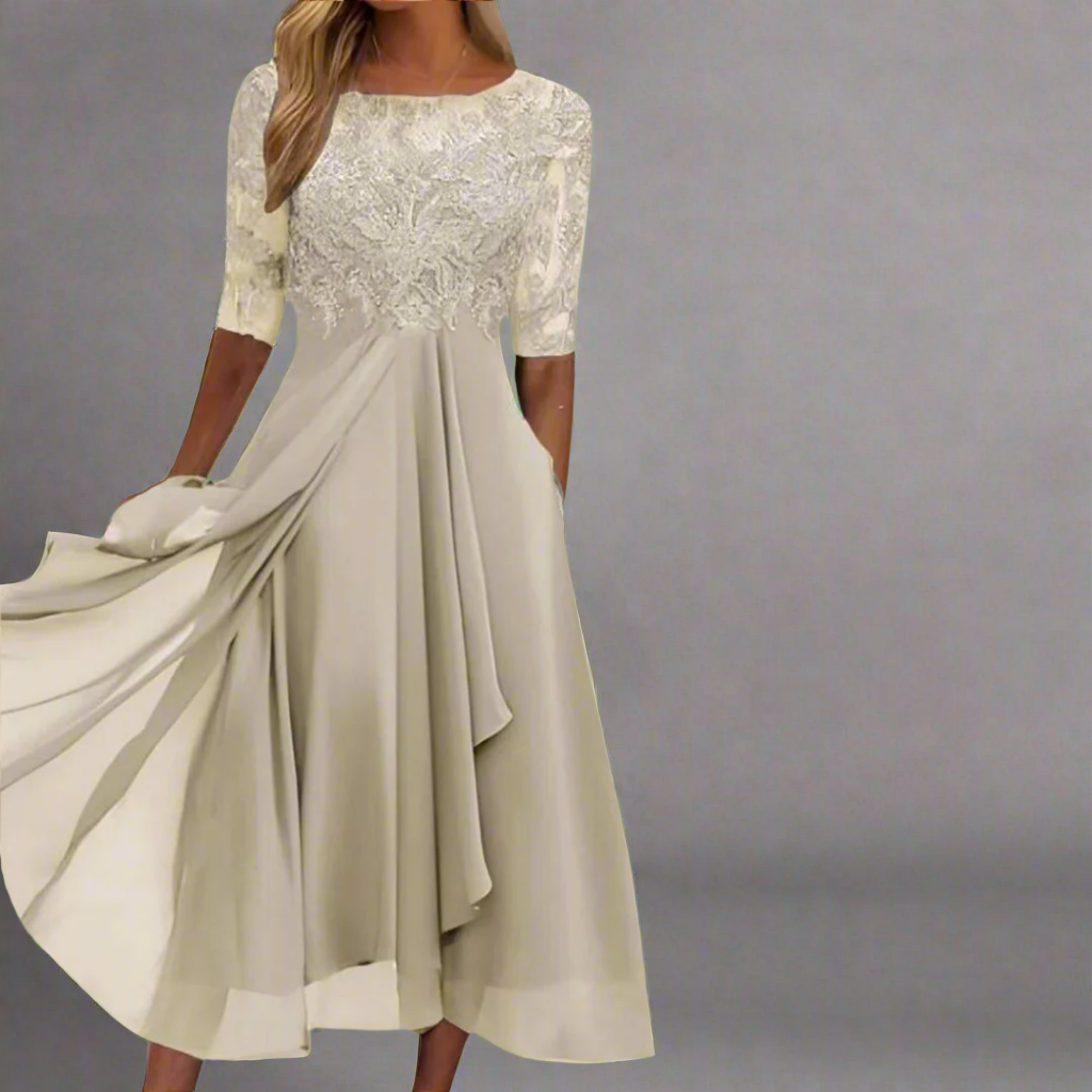 Elisa | Elegantes Midikleid mit Spitze