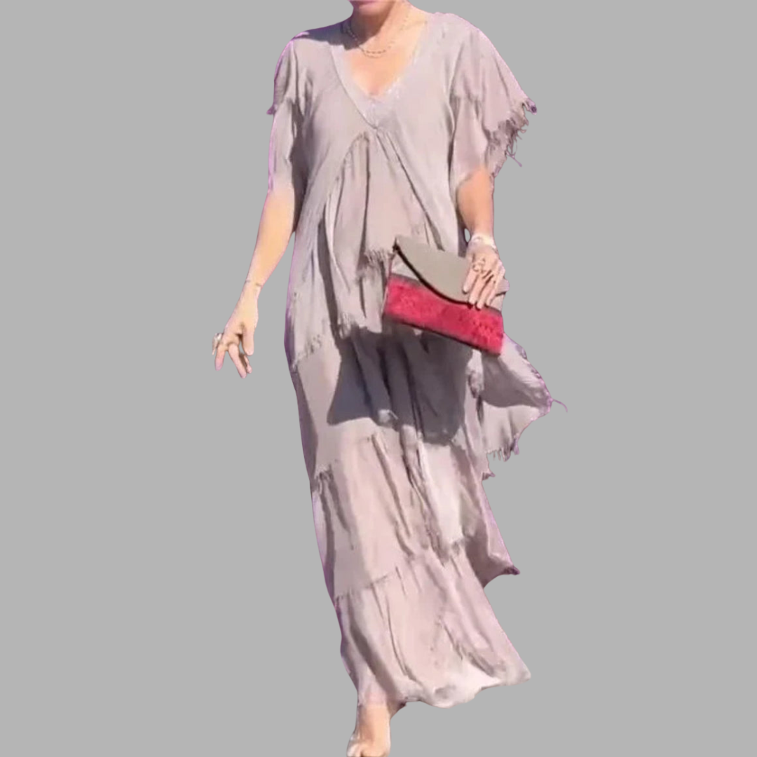 Theresia | Elegantes Maxikleid mit Rüschenärmeln