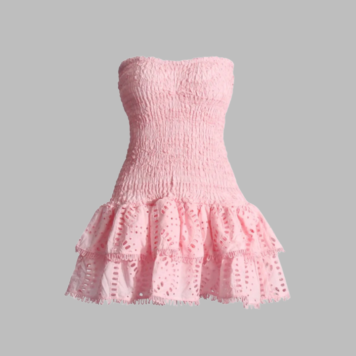 Martine | Elegantes Lochmuster-Kleid für mühelosen Charme