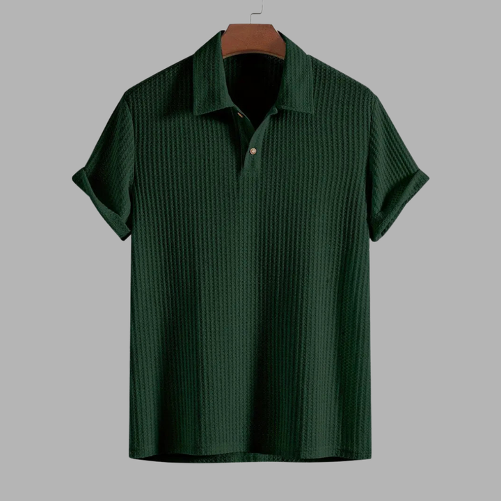 Quentin | Texturiertes Forest Green Polo Shirt für Komfort und Stil