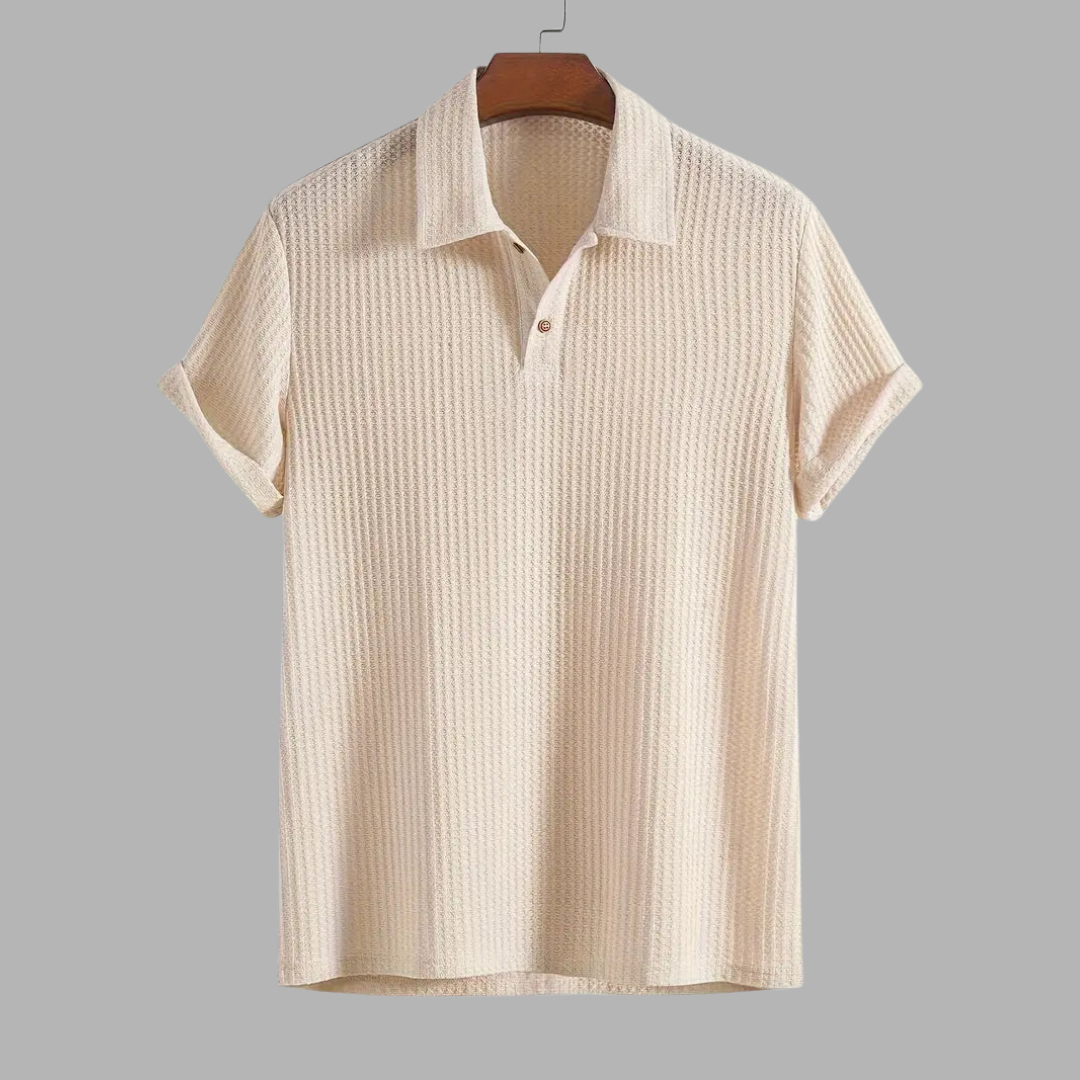 Quentin | Texturiertes Forest Green Polo Shirt für Komfort und Stil