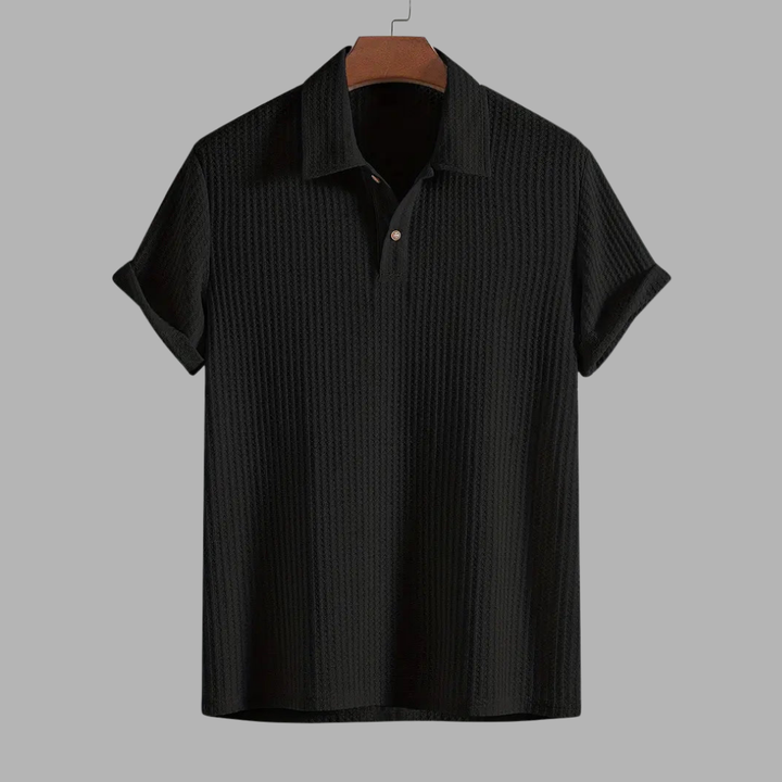 Quentin | Texturiertes Forest Green Polo Shirt für Komfort und Stil