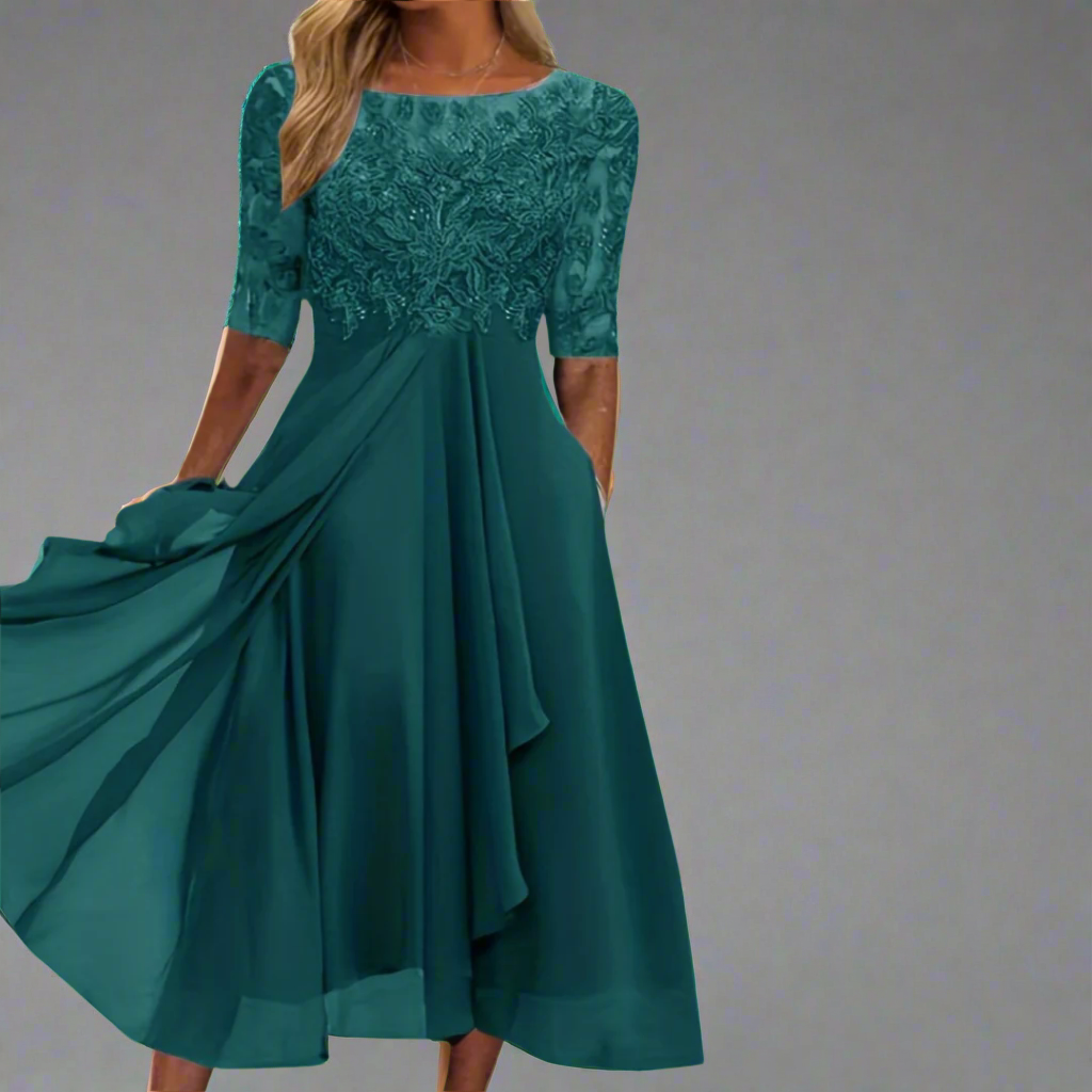 Elisa | Elegantes Midikleid mit Spitze