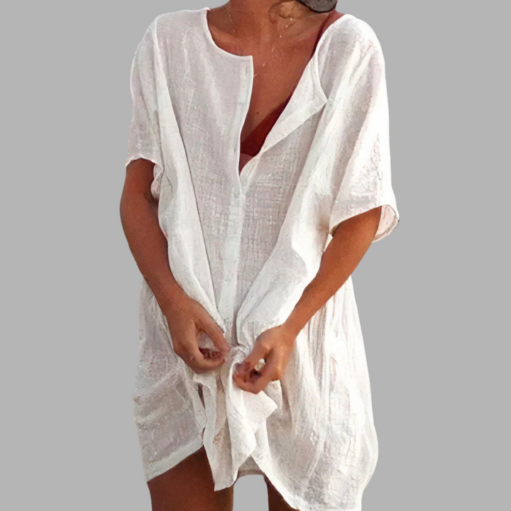 Nele | Elegantes Strandhemd-Kleid