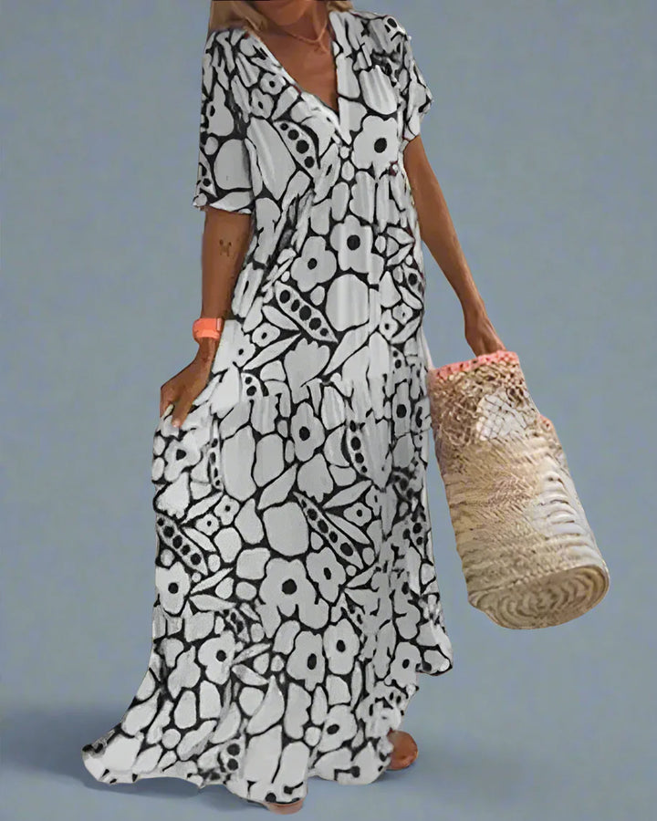 Hannelore | Sommerkleid mit Eleganter Passform und Grafischem Muster
