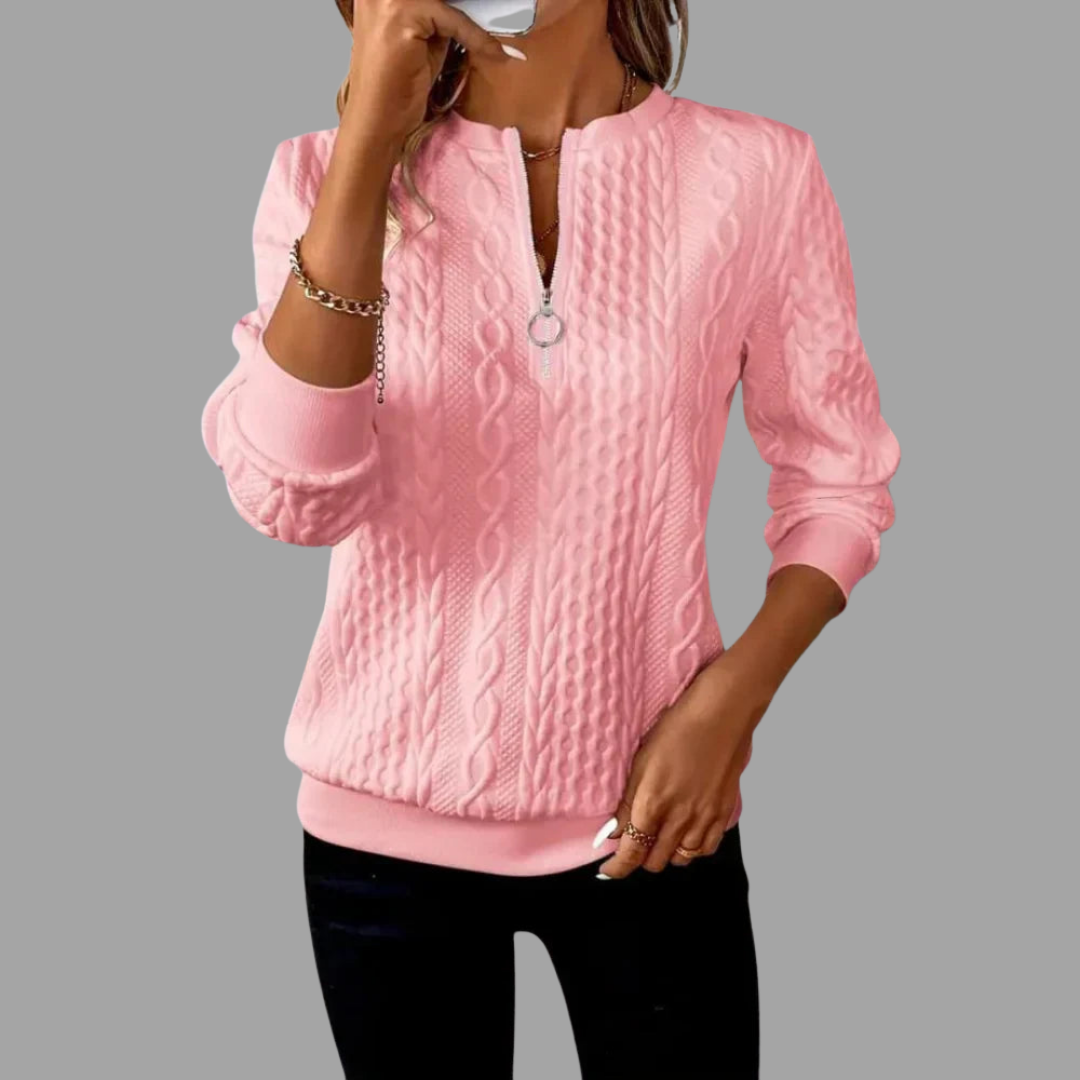 Doreline | Weicher Zip-Up-Pullover mit Stilwechsel-Funktion