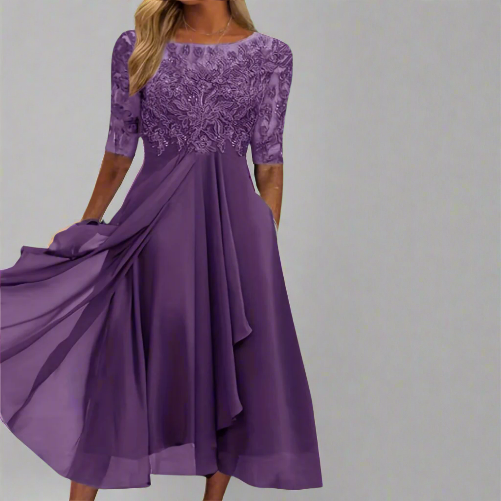 Elisa | Elegantes Midikleid mit Spitze