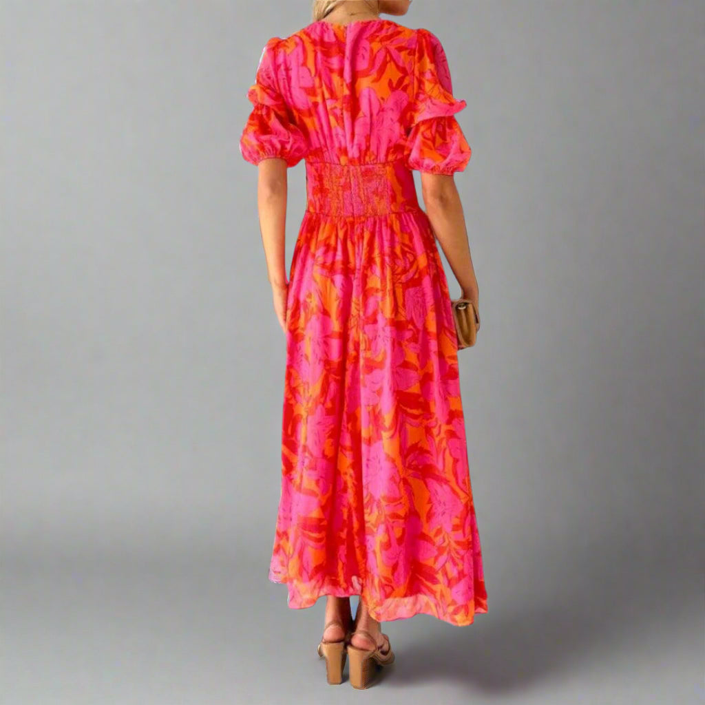 Hadewig | Maxikleid mit stilvollen Puffärmeln