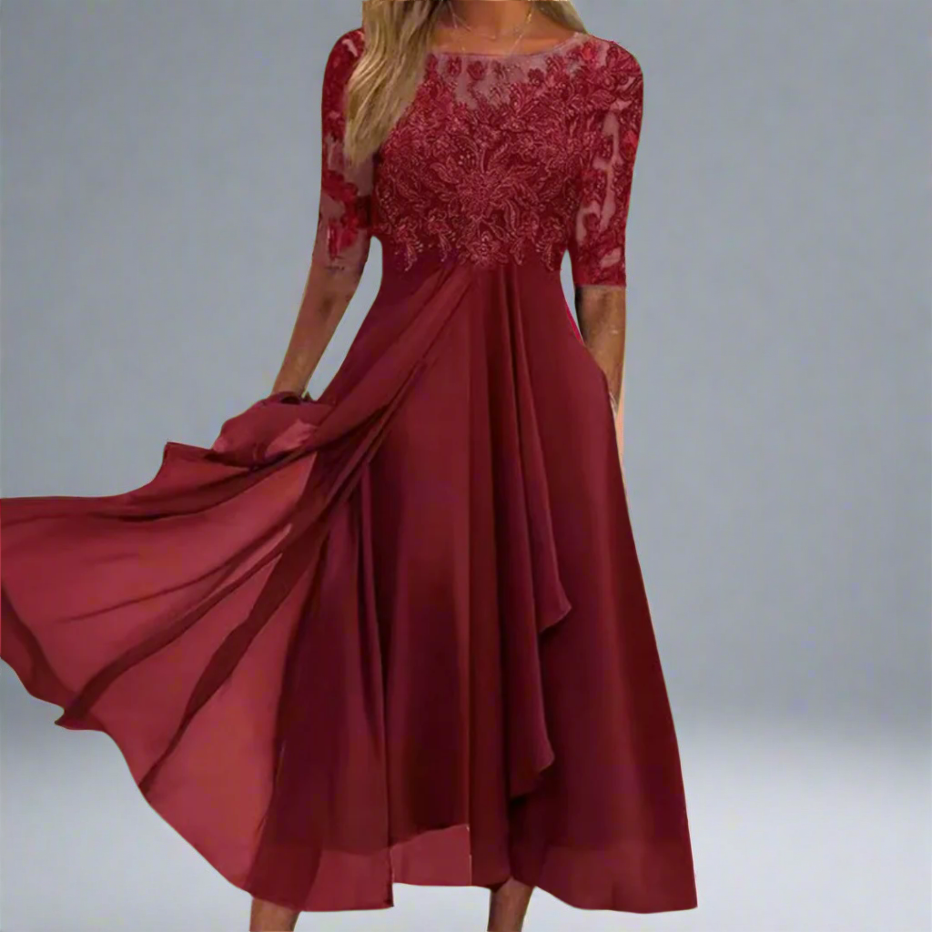 Elisa | Elegantes Midikleid mit Spitze