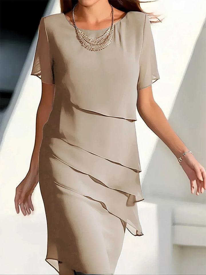 Monika | Midi-Kleid mit kurzen Ärmeln