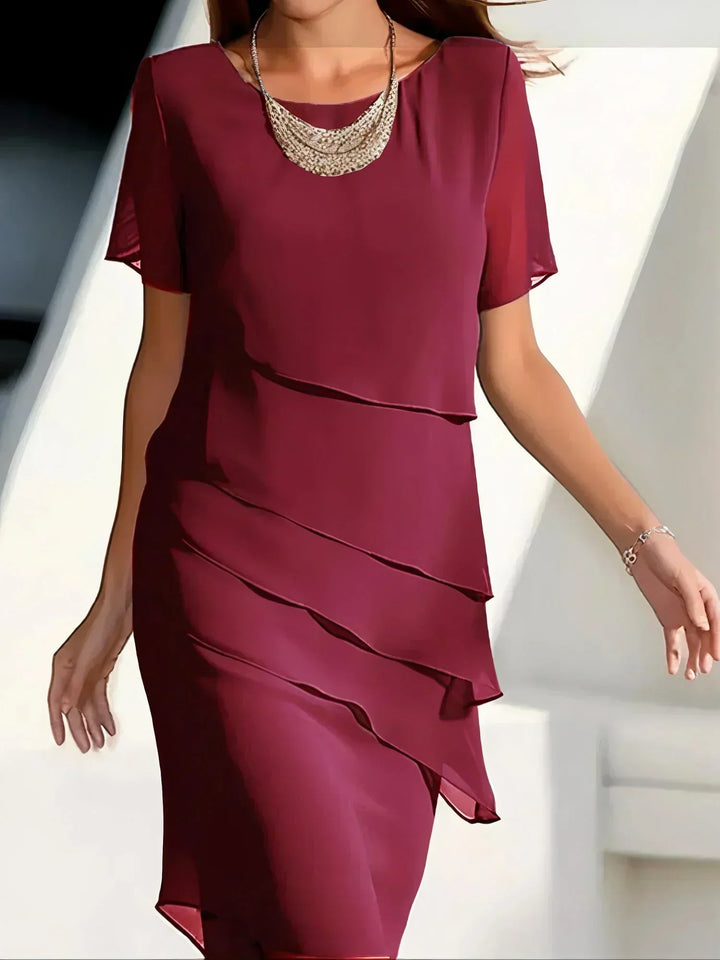 Monika | Midi-Kleid mit kurzen Ärmeln